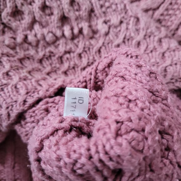 80s Vintage Express Handknit Mauve Rose Sweater - Picture 6 of 14